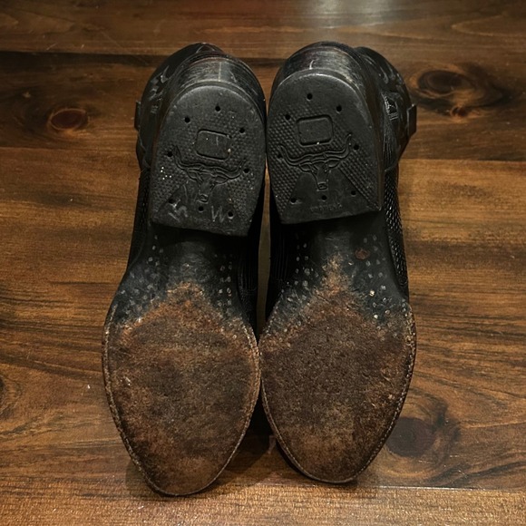 Longhorn Vaquero Vintage Hand Crafted Black Lizard Skin Cowboy Boots Mens Size 9 - Picture 10 of 11